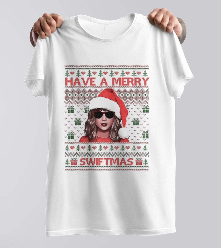 Have A Merry Swiftmas Ugly Christmas Santa Sweater Style T-Shirt