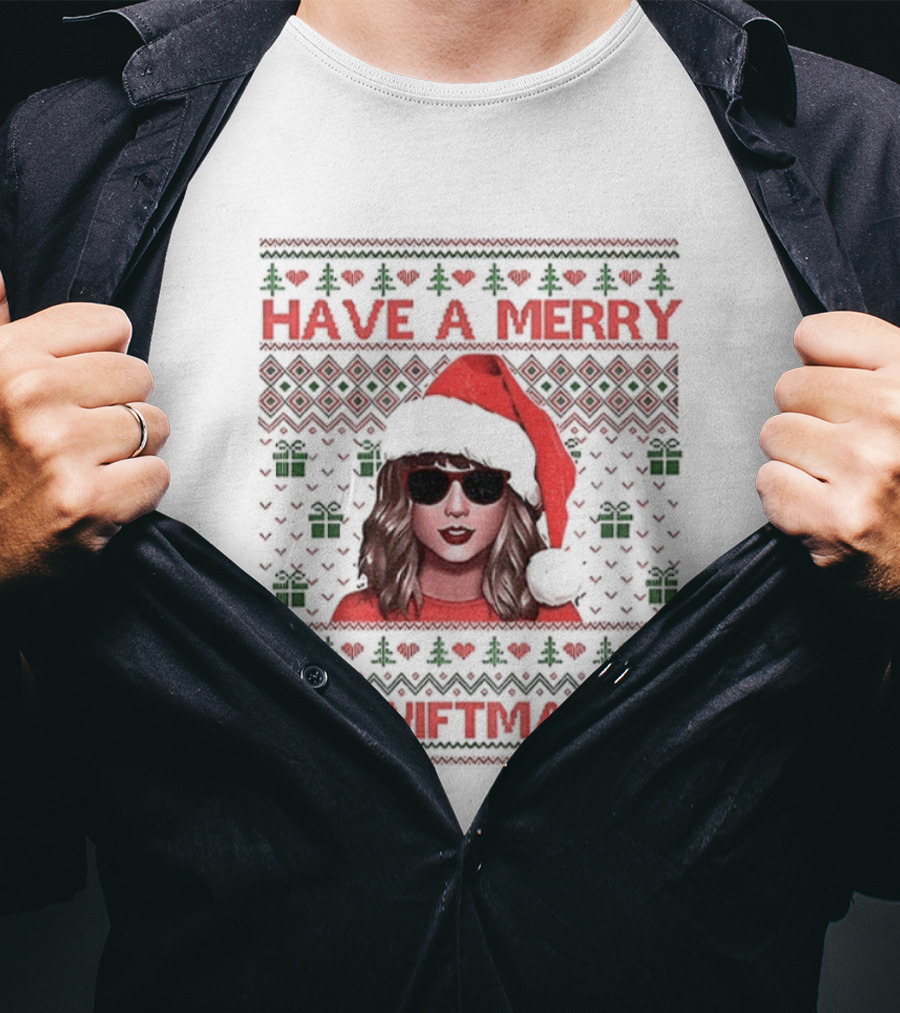 Have A Merry Swiftmas Ugly Christmas Santa Sweater Style T-Shirt
