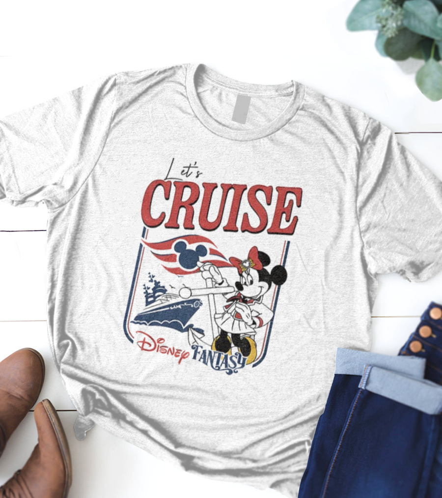 Mickey Minnie Disney Fantasy Family Cruise Let's Cruise Adventure T-Shirt