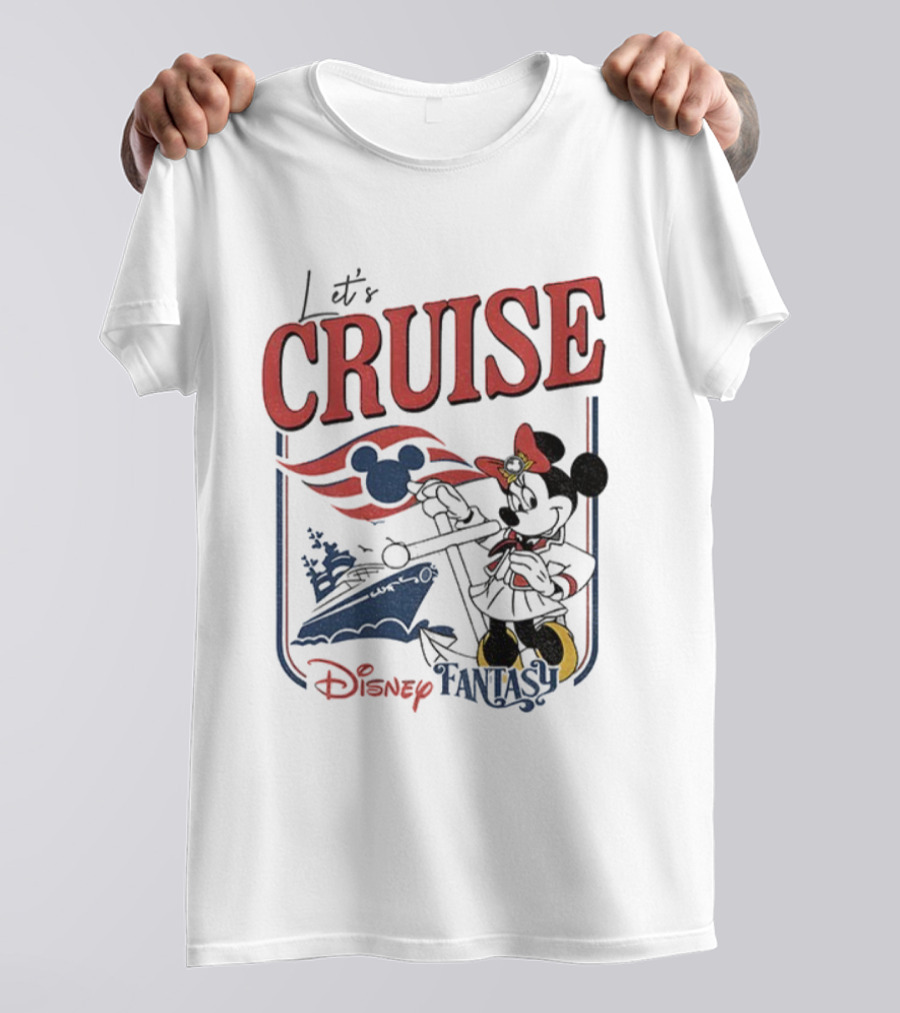 Mickey Minnie Disney Fantasy Family Cruise Let's Cruise Adventure T-Shirt