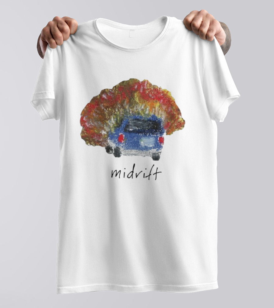 Midrift Summer 2025 Tour Fiery Blue Car Adventure T-Shirt