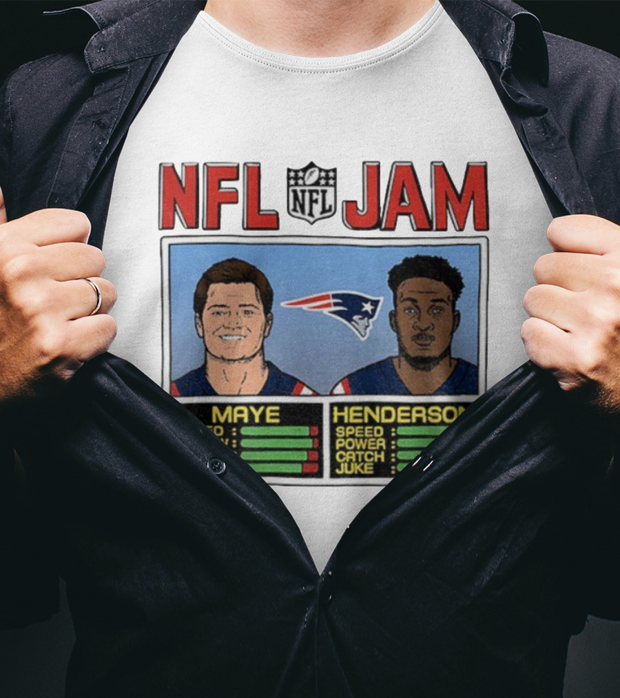 New England Patriots Drake Maye TreVeyon Henderson NFL Jam Speed Power Game IQ T-Shirt