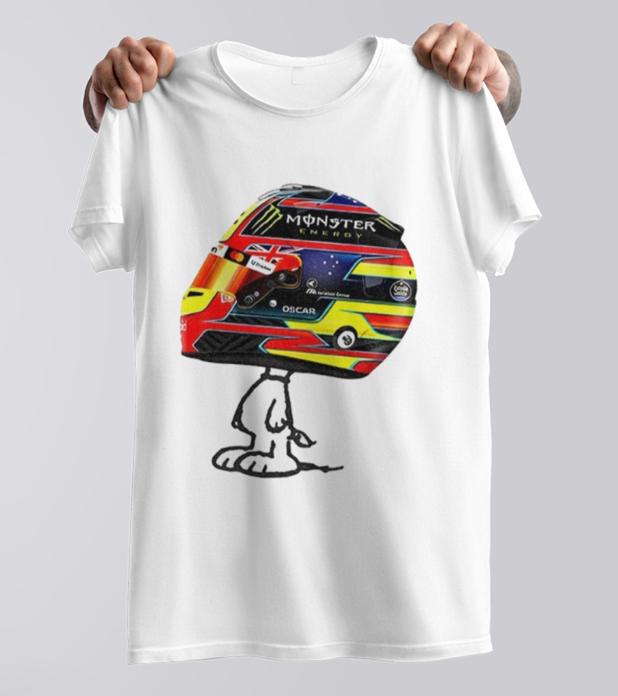 Oscar Piastri Monster Energy Racing Helmet Snoopy T-Shirt