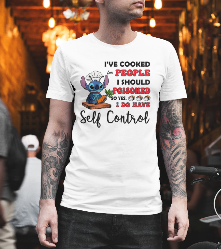 Stitch Cooked For People I Should Poisoned Sushi Self Control T-Shirt