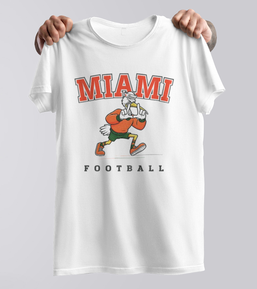 Vintage Miami Hurricanes Football Mascot Retro Style T-Shirt