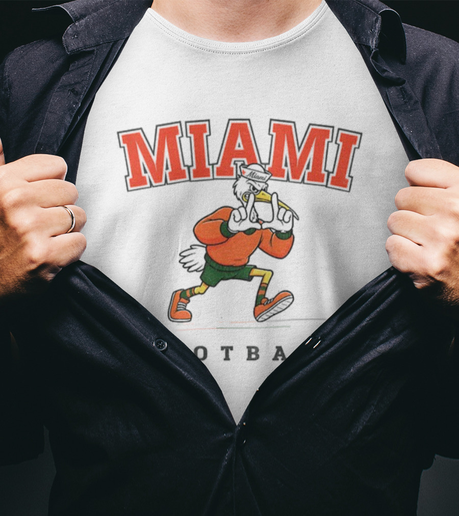 Vintage Miami Hurricanes Football Mascot Retro Style T-Shirt