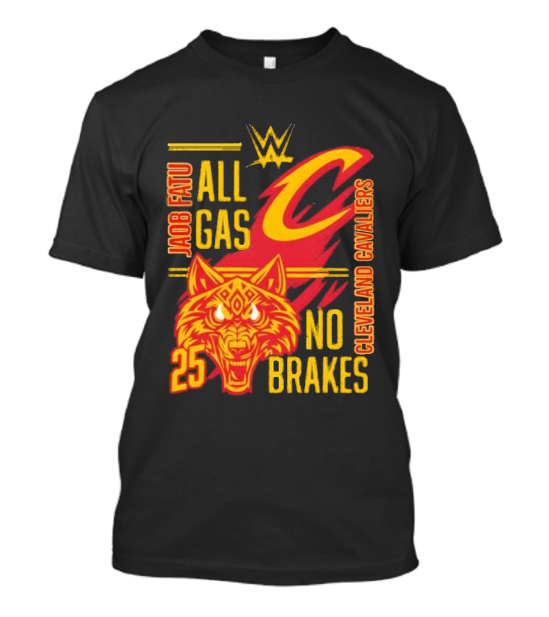 Cleveland Cavaliers Jacob Fatu All Gas No Brakes 25 WWE 2025 T-Shirt