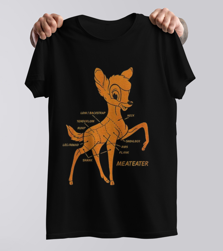 Bambi Deer Butchering Diagram Meateater T-Shirt