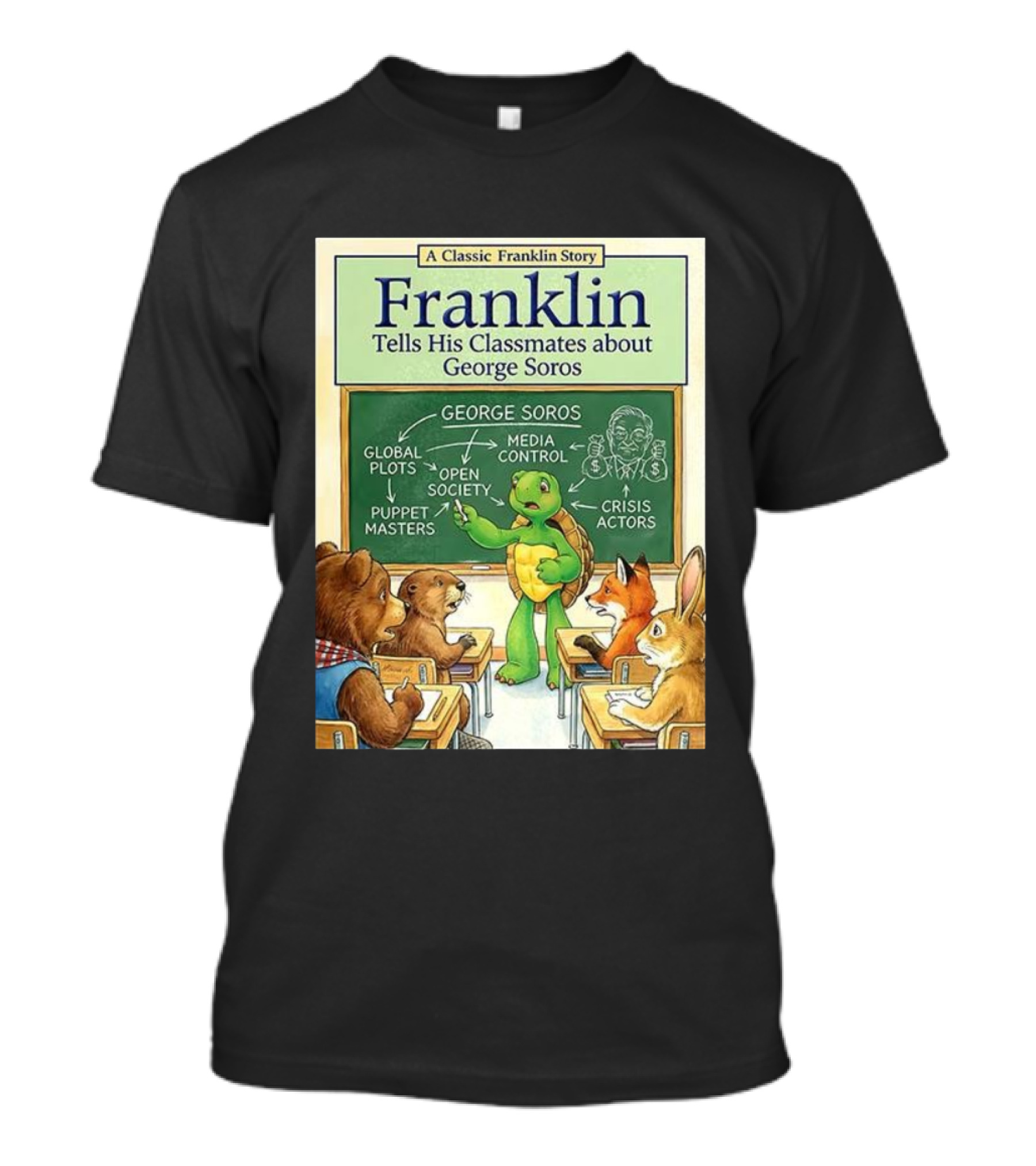 Franklin Tells His Classmates About George Soros Open Society And Media Control T-Shirt