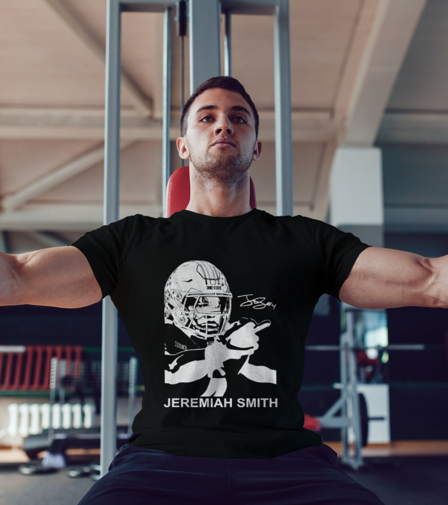 Jeremiah Smith Ohio State Buckeyes Signature Middle Finger Football Image T-Shirt