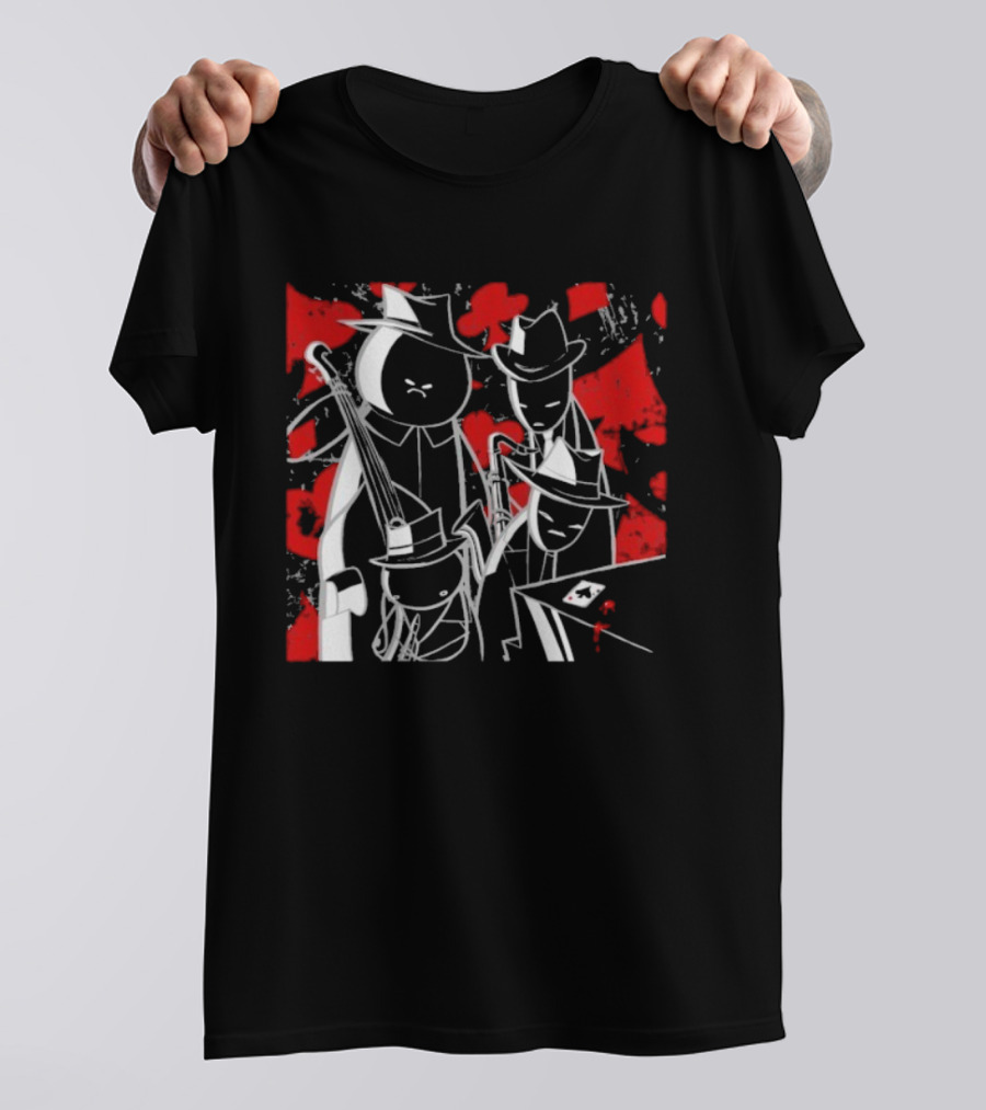 Midnight Crew Homestuck Noir Characters Poker Scene With Red Accent T-Shirt