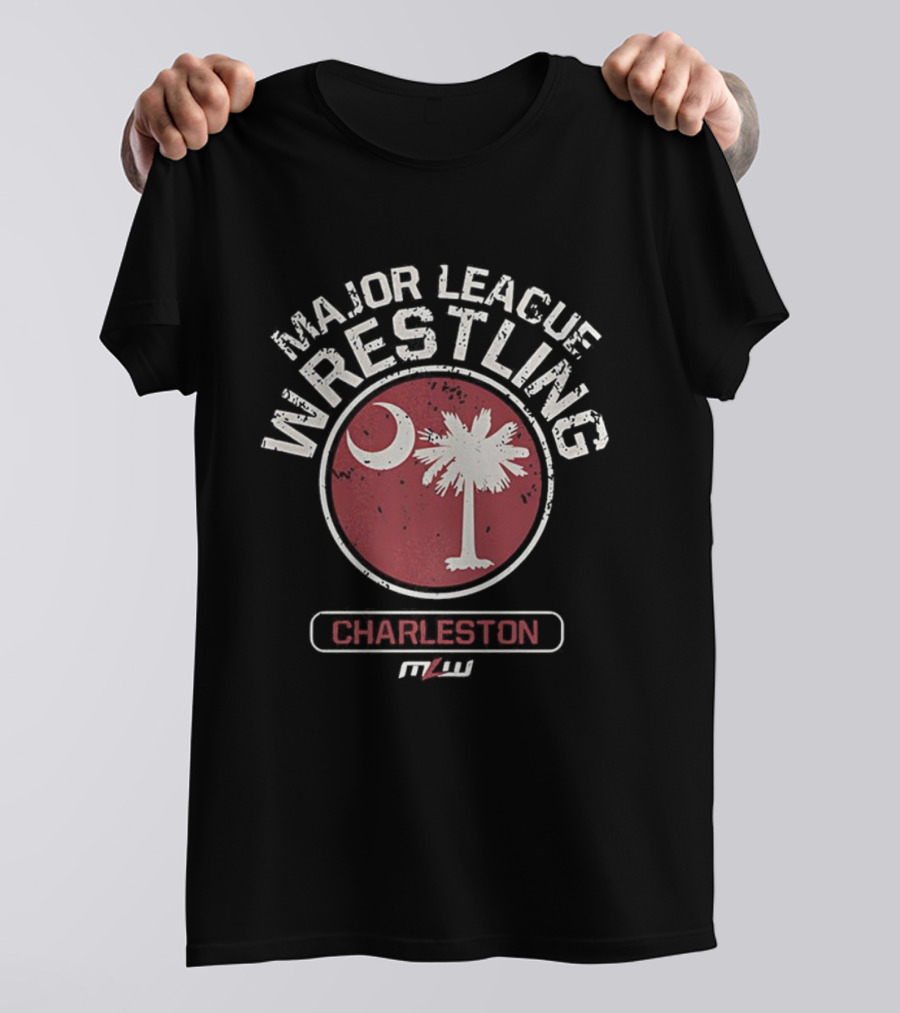 Major League Wrestling Charleston Palm Crescent Moon Vintage T-Shirt