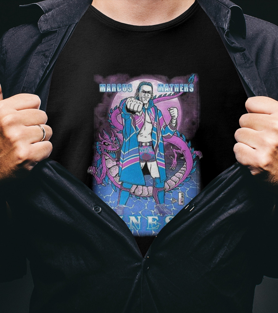 Marcus Mathers Finest Wrestler With Dragon And Purple Blue Costume T-Shirt