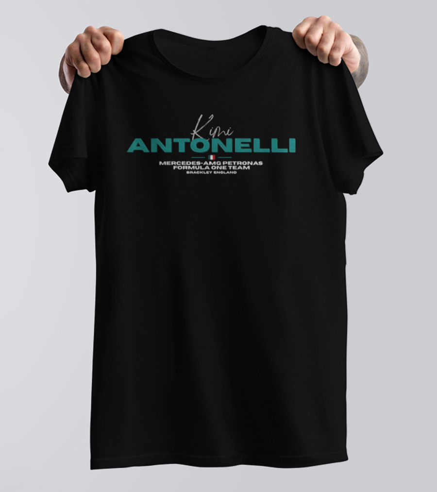 Kimi Antonelli Mercedes AMG Petronas Formula One Team Italian Flag Graphic T-Shirt