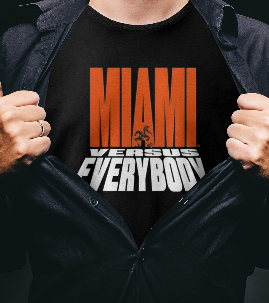 Miami Hurricanes Football Miami Versus Everybody Mascot T-Shirt