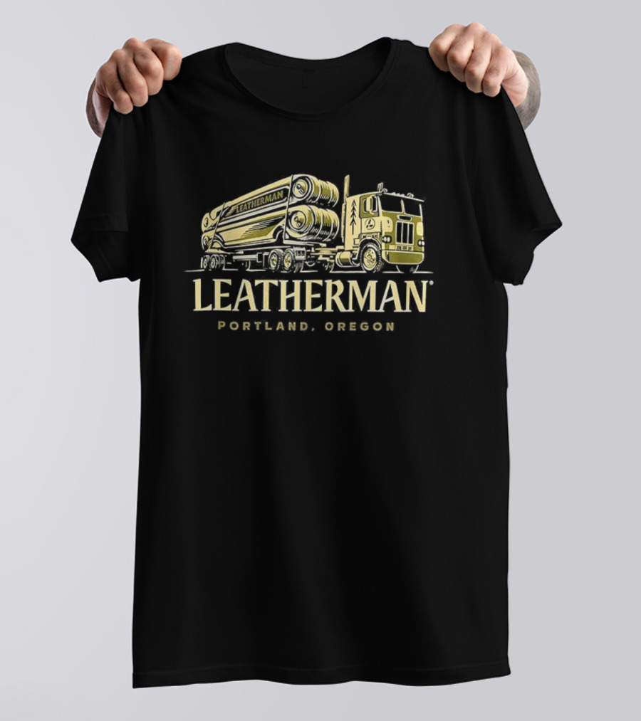 Leatherman Portland Oregon Logging Truck Illustration T-Shirt