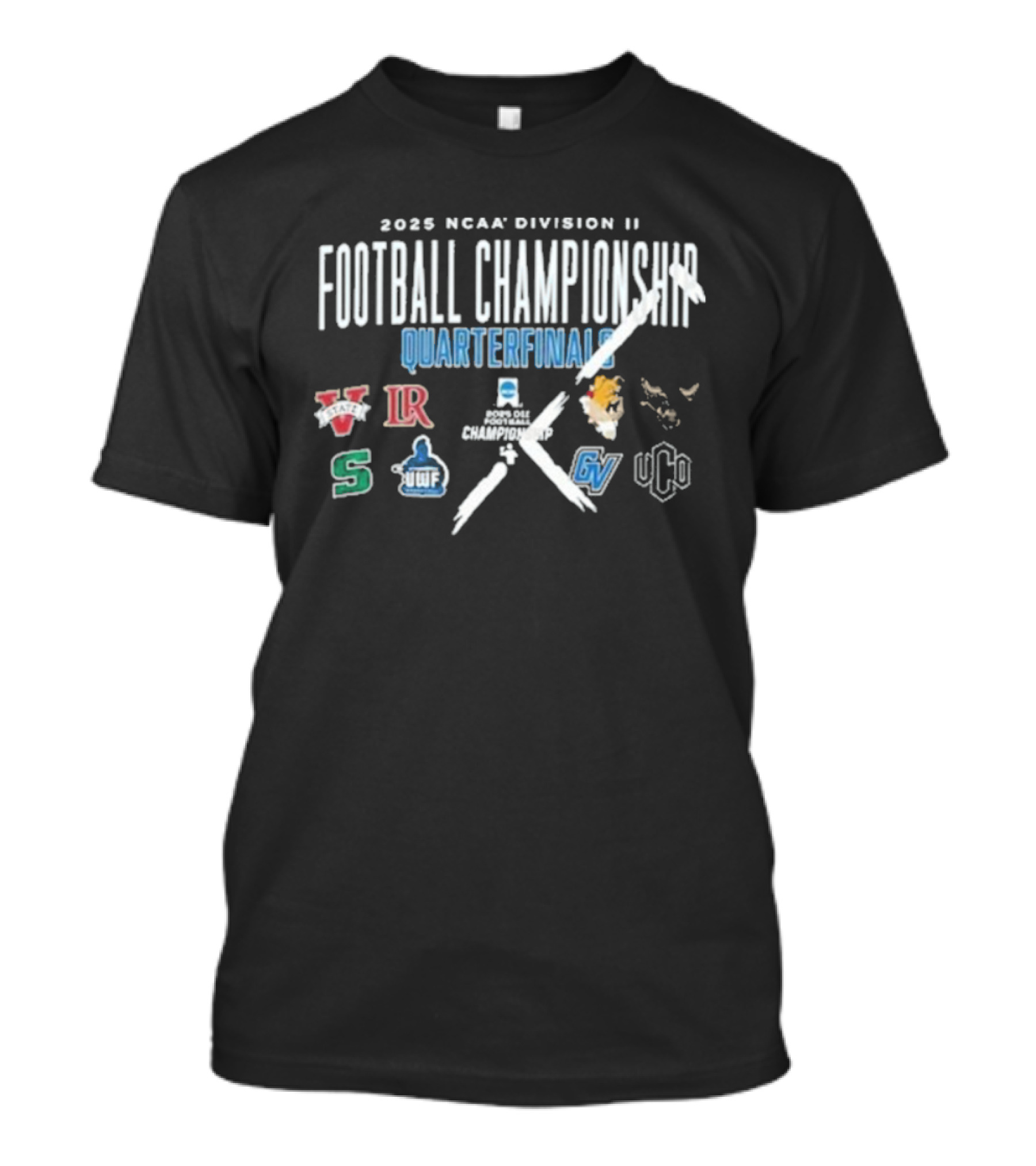2025 NCAA Division II Football Championship Quarterfinals Logos For V, LR, S, B, GV T-Shirt