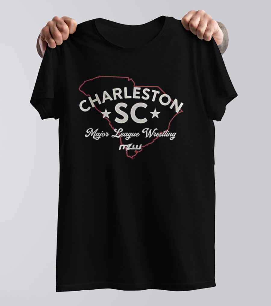Charleston SC Major League Wrestling South Carolina Outline T-Shirt