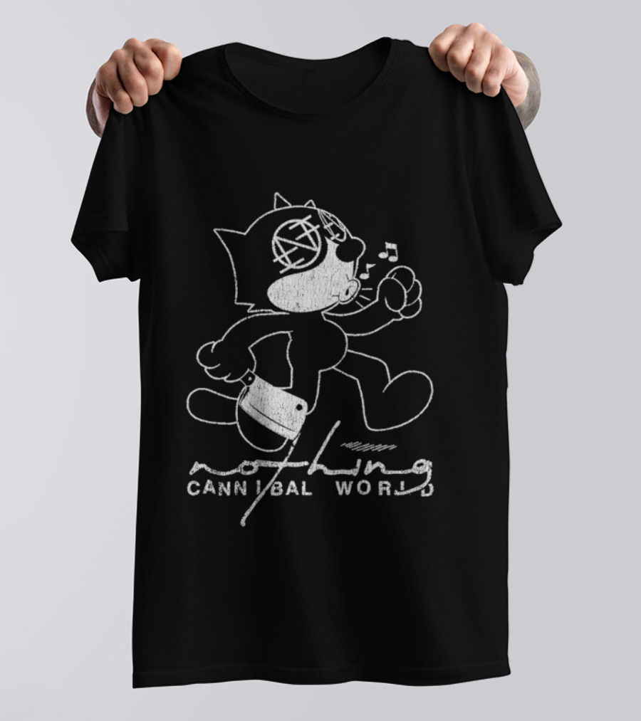 Nothing Cannibal World Felix Cat With Knife T-Shirt