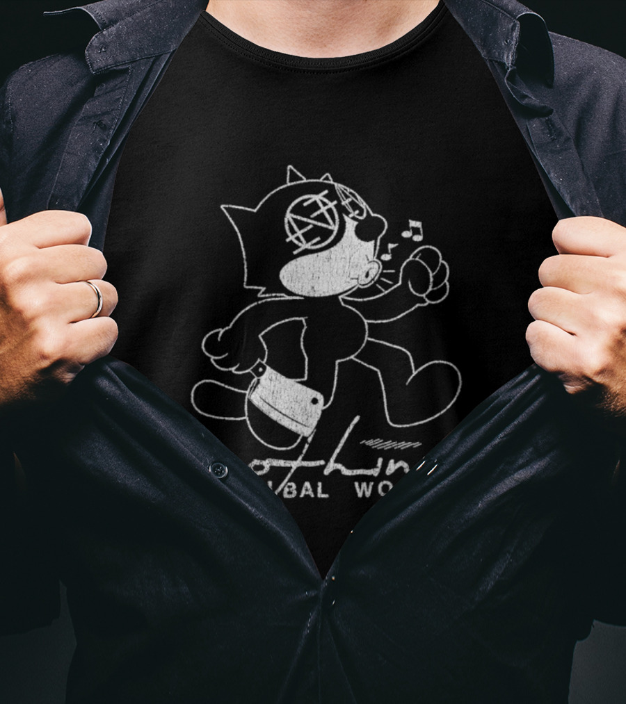 Nothing Cannibal World Felix Cat With Knife T-Shirt