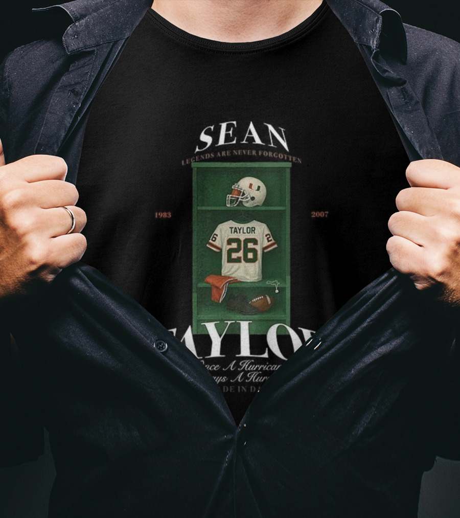 Sean Taylor Miami Hurricanes Football 26 Once A Hurricane Always A Hurricane Locker T-Shirt