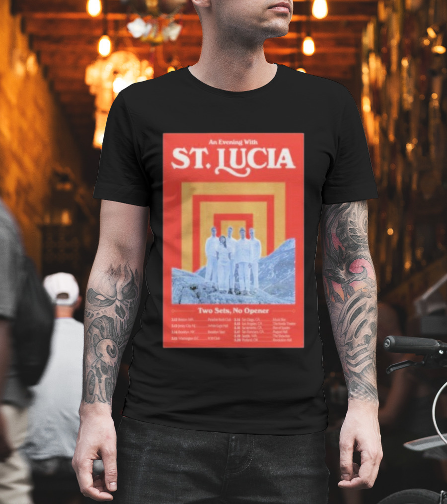 An Evening With St. Lucia Two Sets No Opener Tour 2026 Dates Boston Jersey City Brooklyn Washington T-Shirt