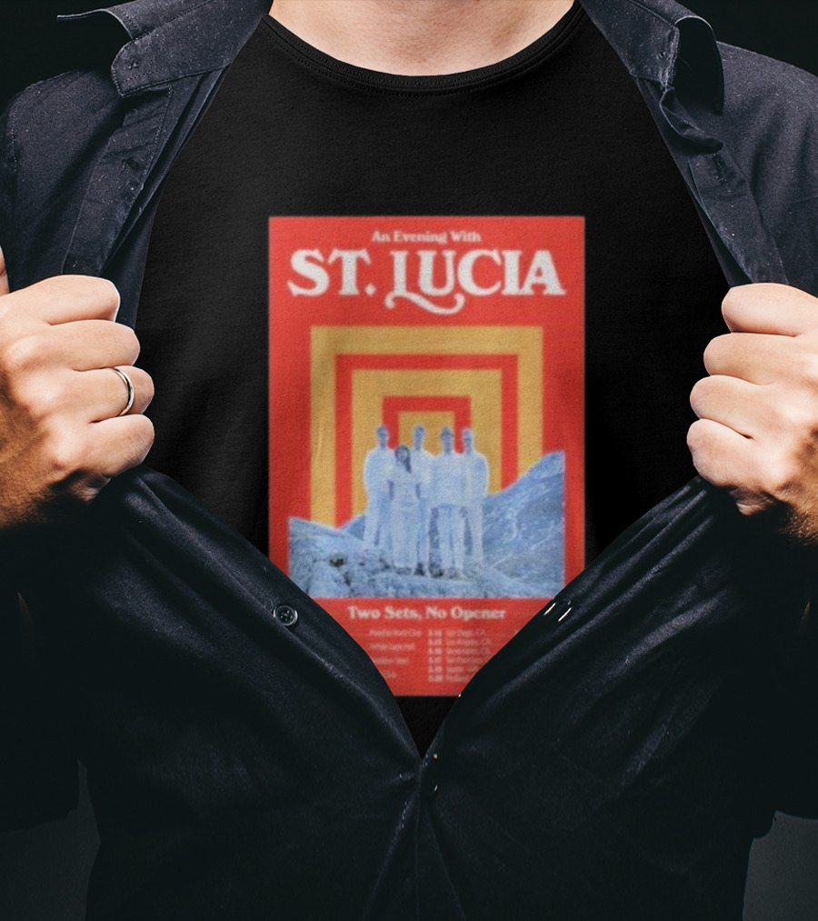 An Evening With St. Lucia Two Sets No Opener Tour 2026 Dates Boston Jersey City Brooklyn Washington T-Shirt