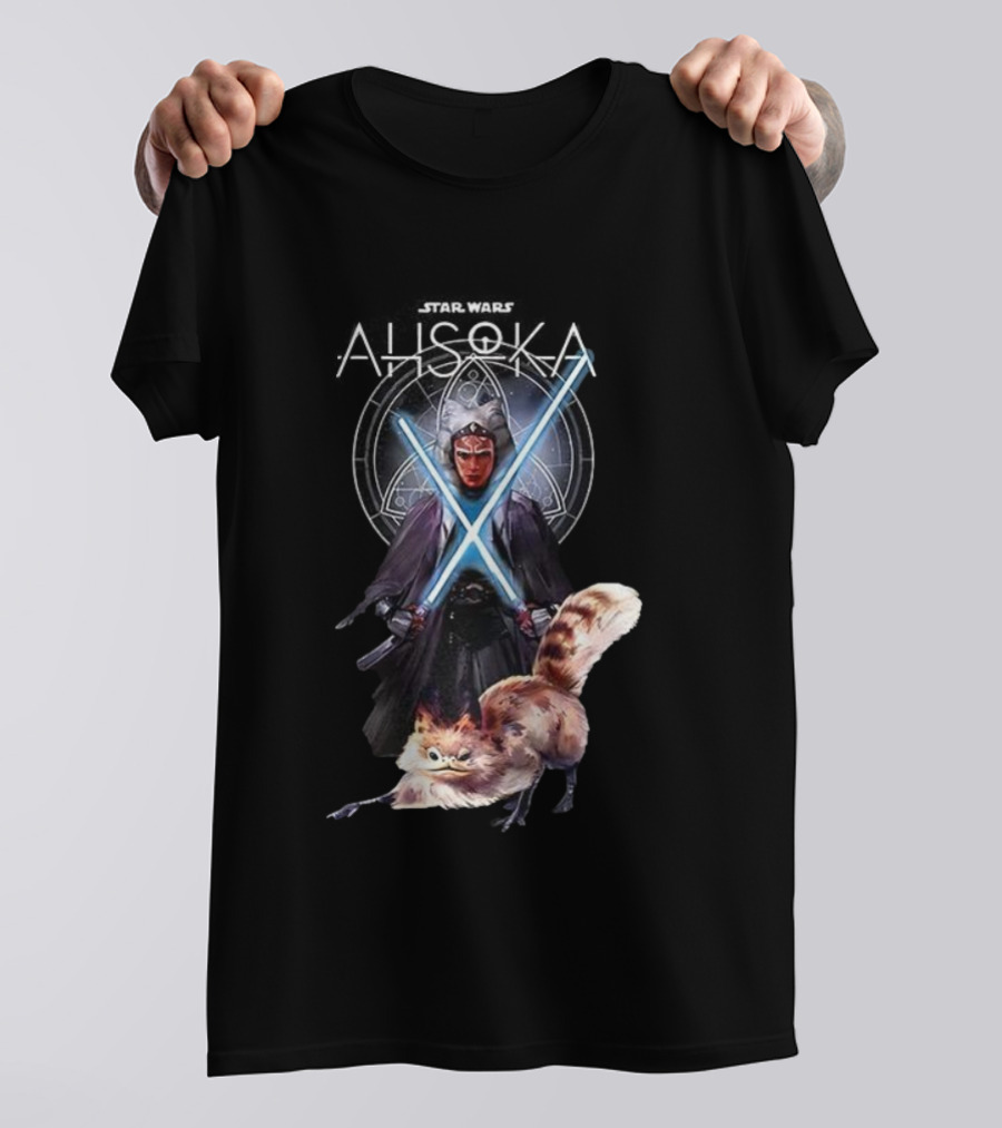 Ahsoka Star Wars Character Lightsabers And Loth-Cat T-Shirt