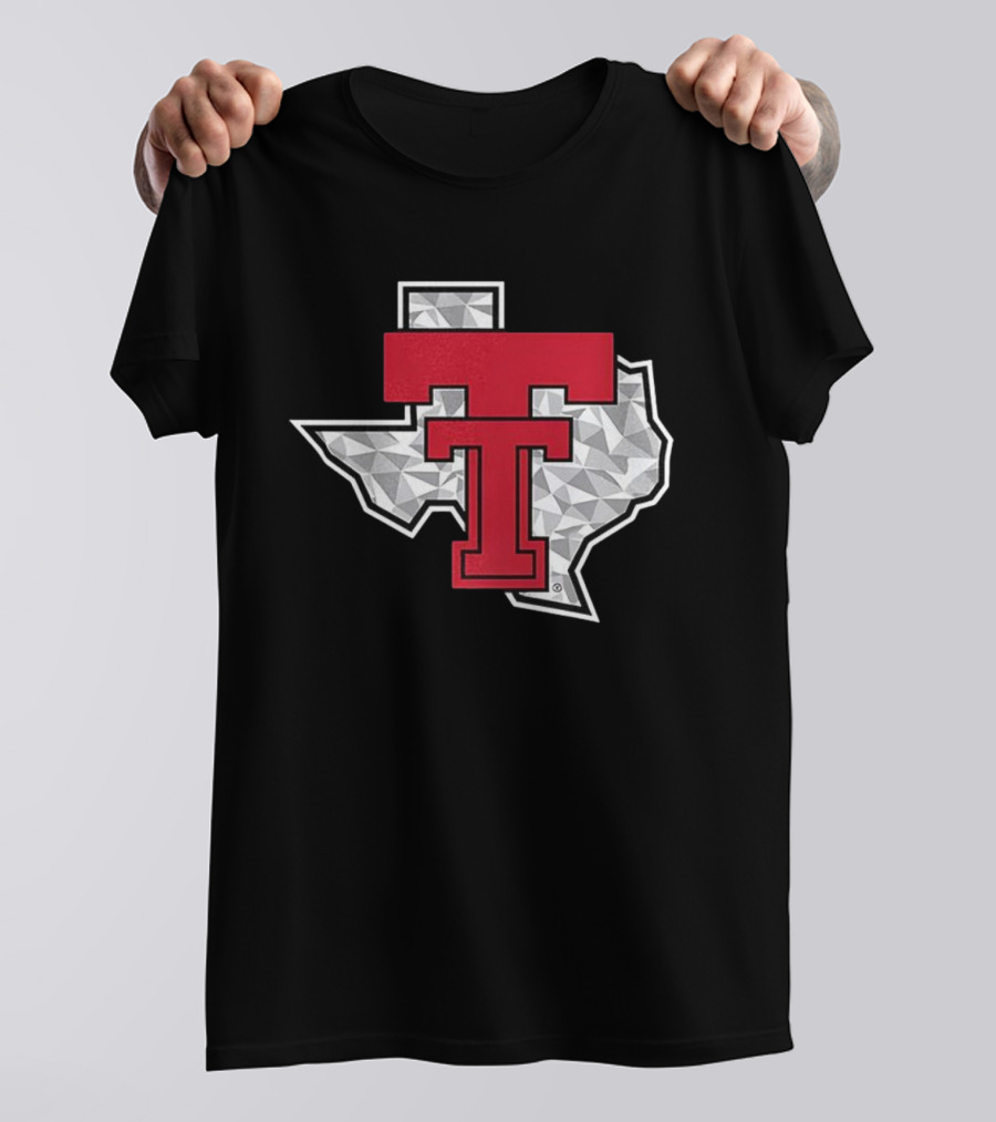 Texas Tech Red Raiders TT Emblem With Texas State Shape T-Shirt