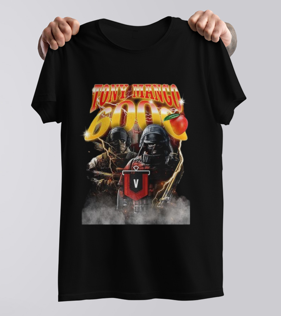 Tony Mango 6000 Lightning Soldiers V Badge Image T-Shirt
