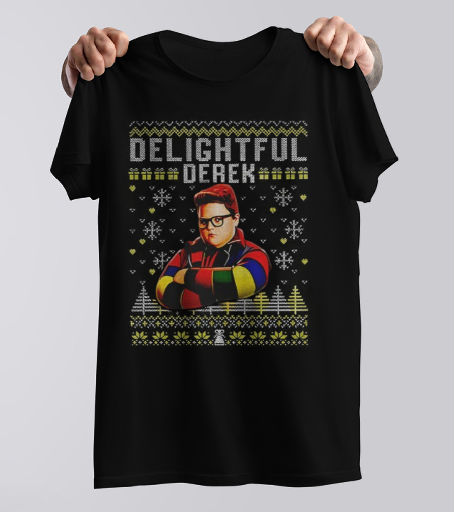 Delightful Derek Ugly Christmas Sweater Stranger Things 5 Winter Style T-Shirt