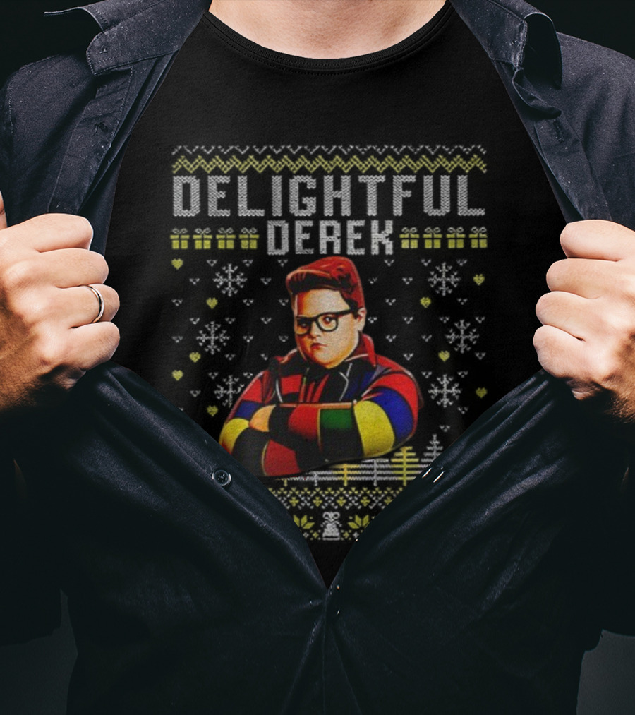 Delightful Derek Ugly Christmas Sweater Stranger Things 5 Winter Style T-Shirt