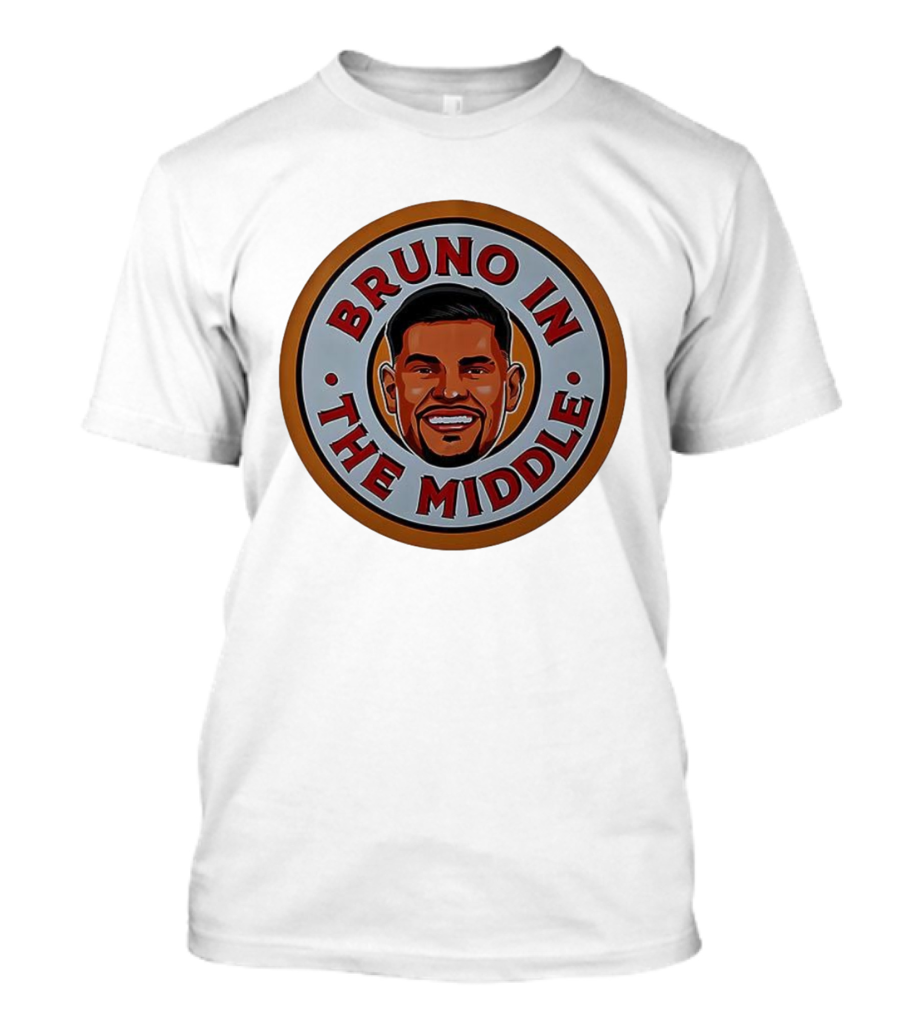 Bruno In The Middle Smiling Face Circle Emblem T-Shirt