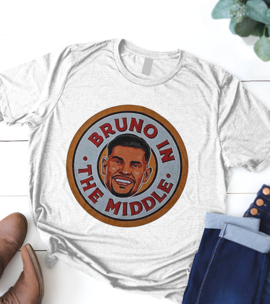 Bruno In The Middle Smiling Face Circle Emblem T-Shirt