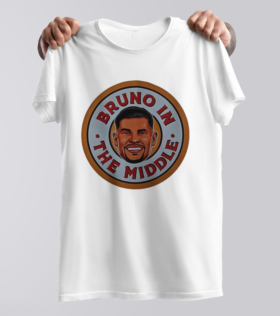 Bruno In The Middle Smiling Face Circle Emblem T-Shirt