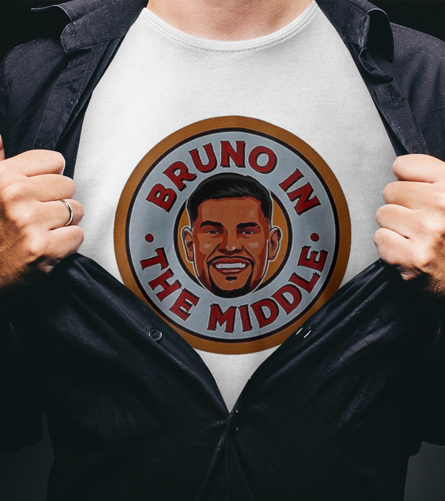 Bruno In The Middle Smiling Face Circle Emblem T-Shirt
