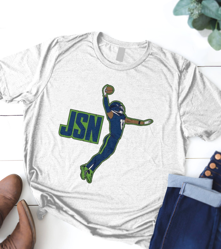 JSN Dunk Jaxon Smith-Njigba Seattle Football Jump Catch T-Shirt