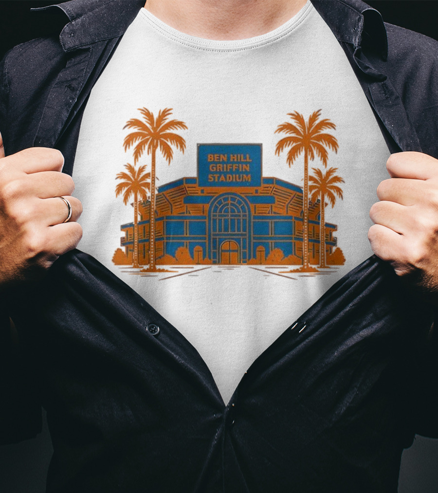 Ben Hill Griffin Stadium University Of Florida Gators Palm Trees T-Shirt