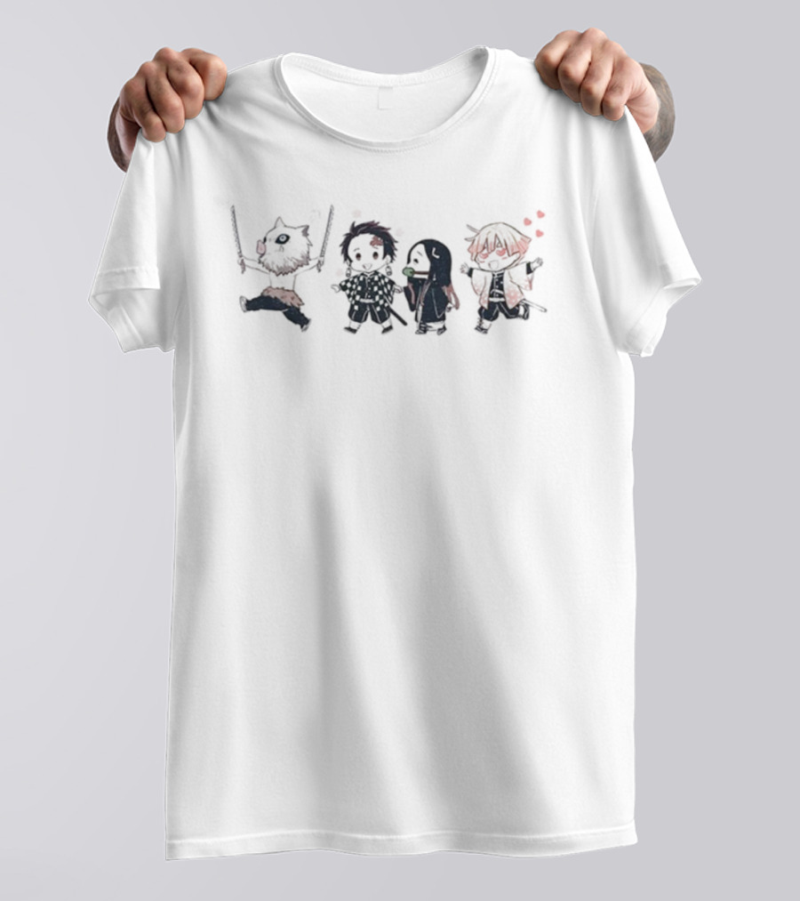 Demon Slayer Kimetsu No Yaiba Chibi Characters Meme Anime Fan Art T-Shirt