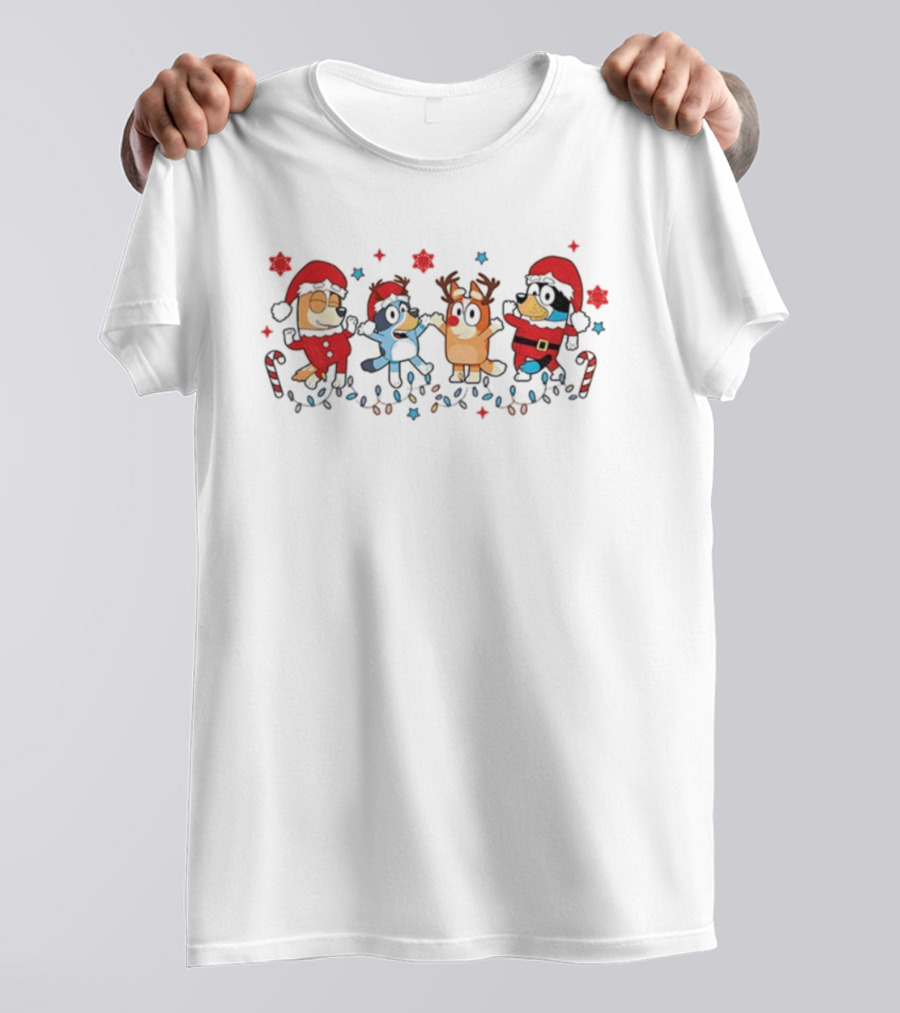 Bluey Family Christmas 2025 Winter Santa Holiday Fun T-Shirt