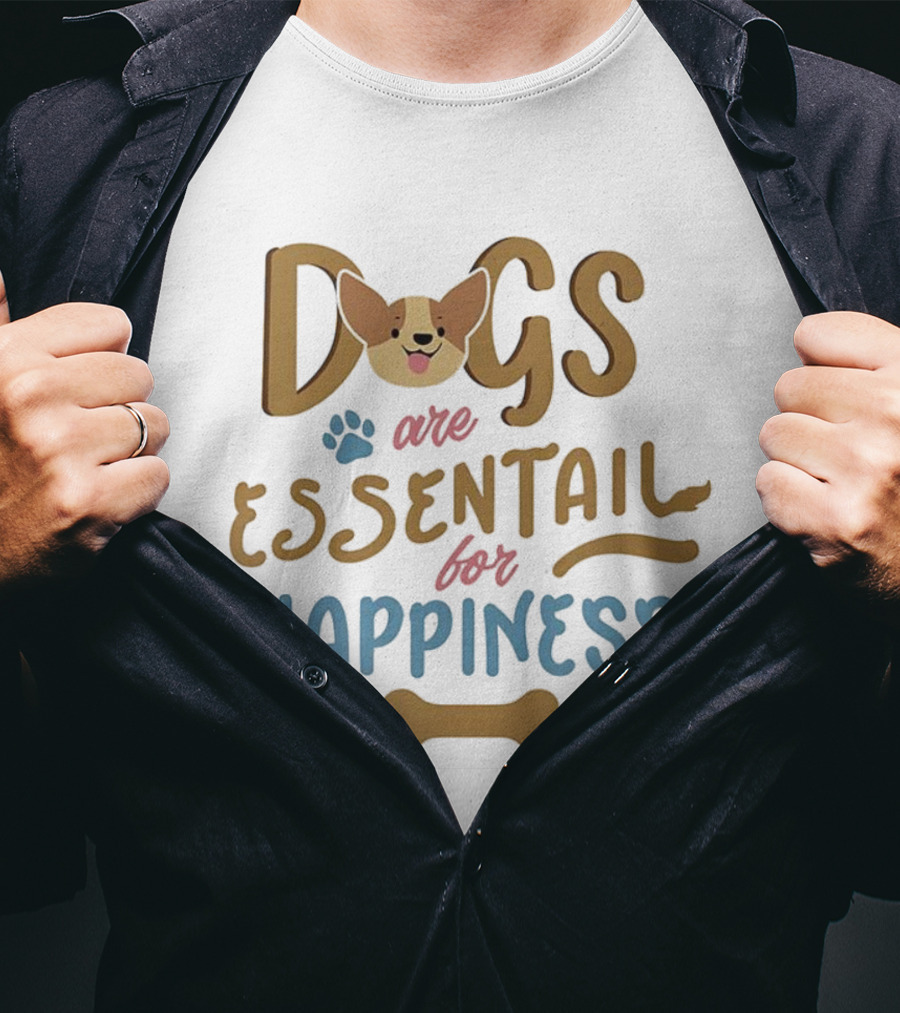Dogs Are Essentail For Happiness Pet Lover Cherokee T-Shirt