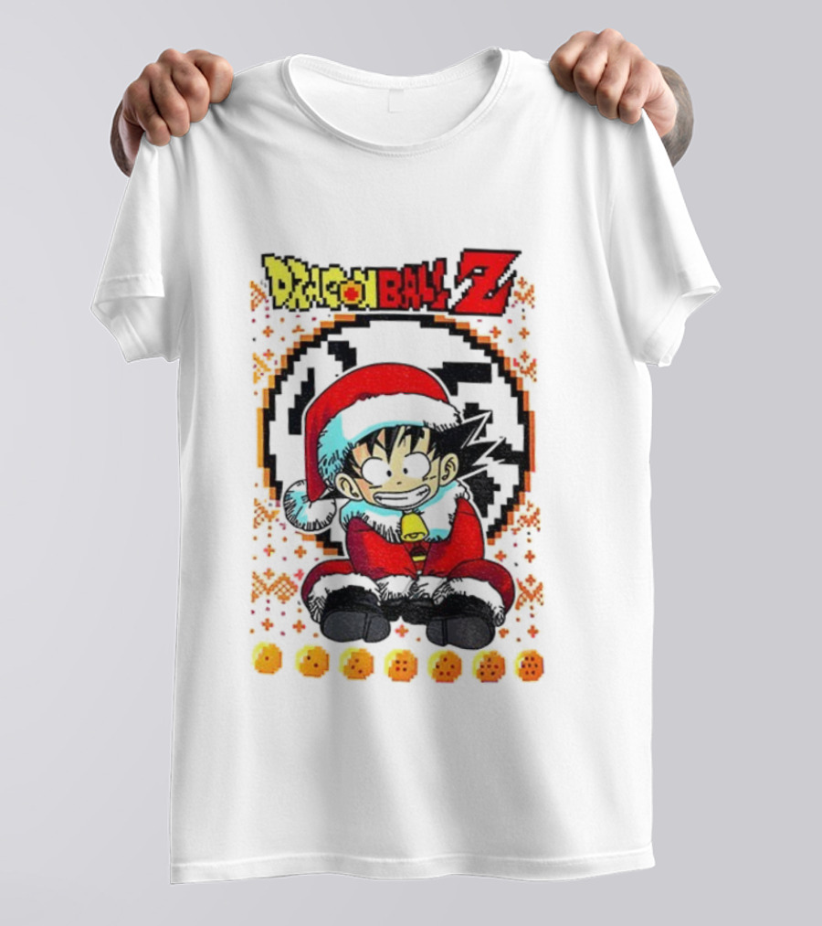 Dragon Ball Z Christmas Goku Santa Outfit With Dragon Balls T-Shirt