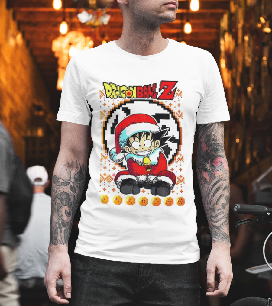 Dragon Ball Z Christmas Goku Santa Outfit With Dragon Balls T-Shirt