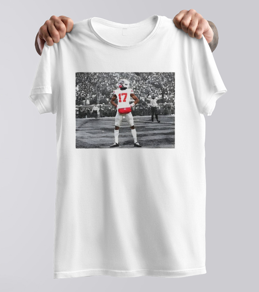 Ohio State Buckeyes Carnell Tate 17 Touchdown Celebration NFL Football 2025 T-Shirt