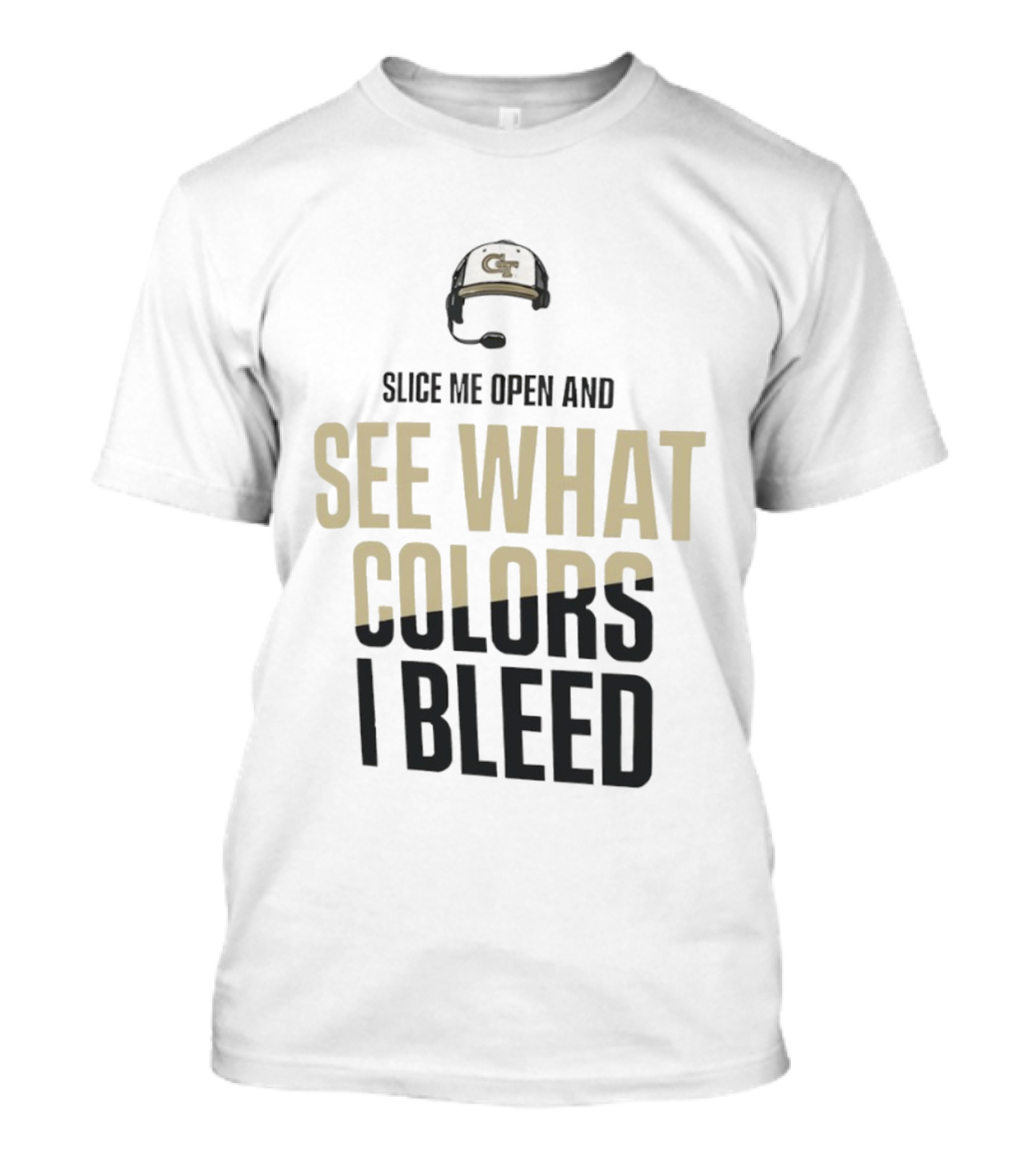 Georgia Tech Yellow Jackets Slice Me Open And See What Colors I Bleed T-Shirt