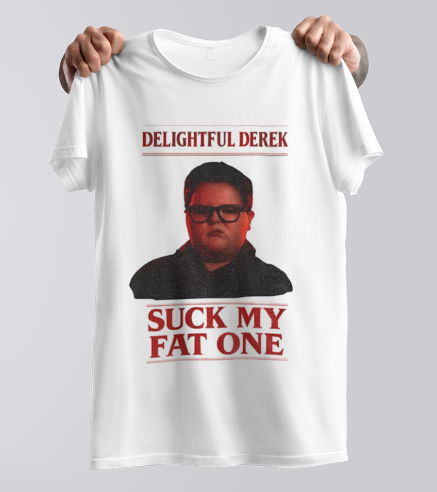 Delightful Derek Stranger Things Suck My Fat One Christmas T-Shirt