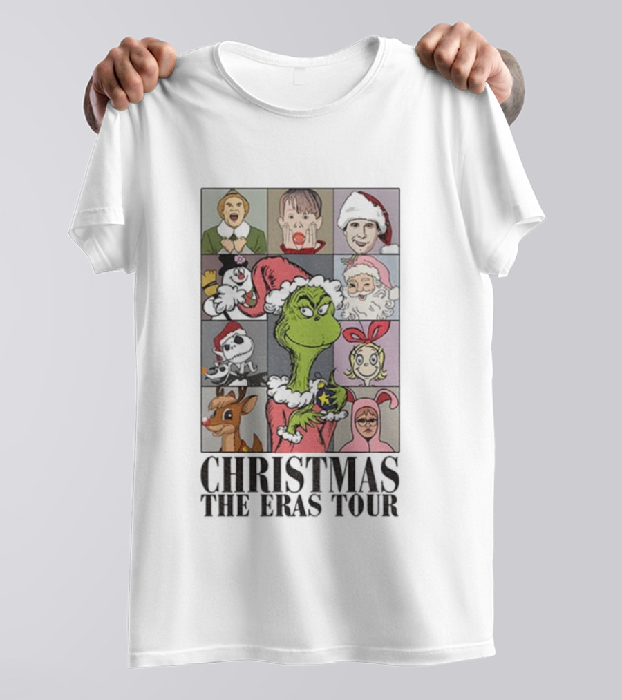 Grinch Santa Hat Buddy The Elf Home Alone Jack Skellington Christmas The Eras Tour 2025 T-Shirt