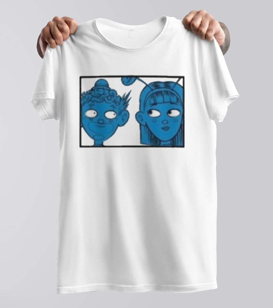 Homestuck Whistles Comic Characters Blue Faces Retro Style T-Shirt
