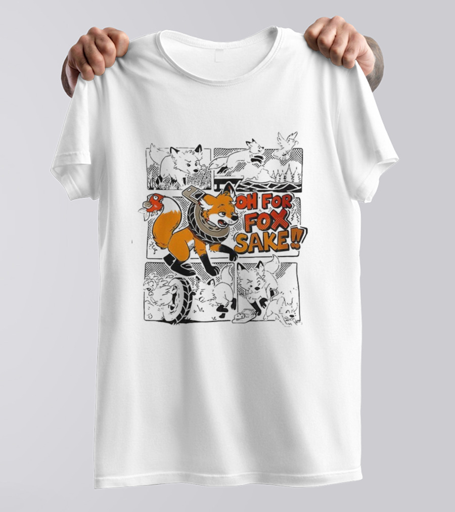 Oh For Fox Sake Cartoon Fox Humor T-Shirt