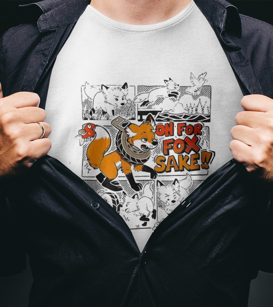 Oh For Fox Sake Cartoon Fox Humor T-Shirt